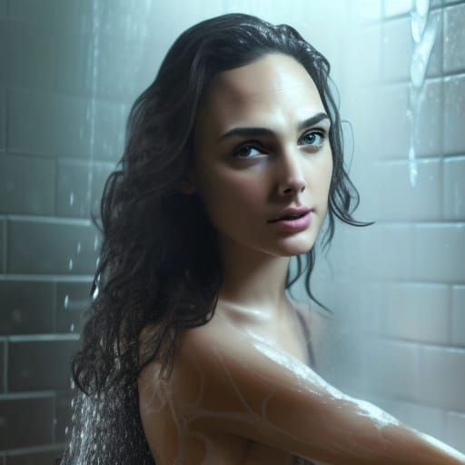 In the Shower - Gal Gadot - AI Generated Artwork - NightCafe Creator