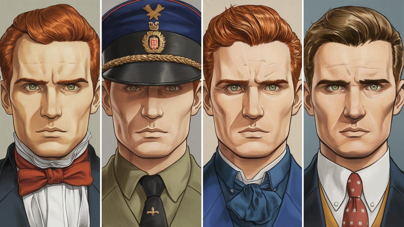 Timeless Man in 4koma Style Portraits