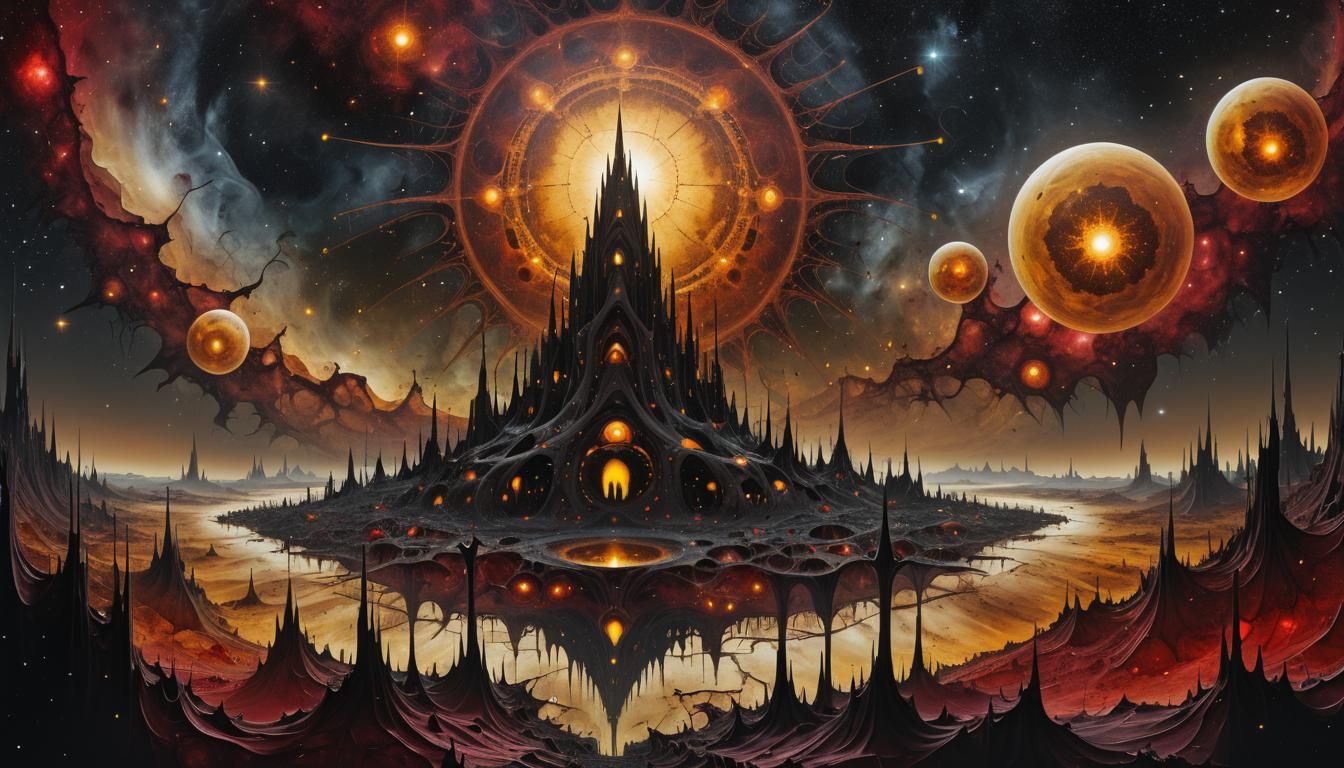 The City Carcosa, on a world near the star Aldebaran in the Hyades star ...