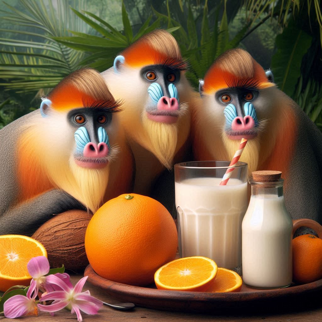 Mandri, milk and coconuts