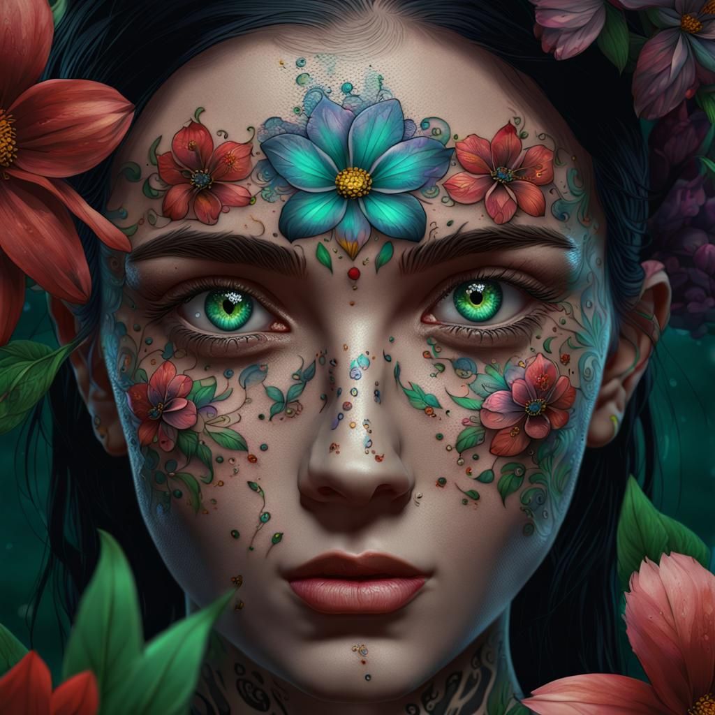 Colourful Flower Tattoos AI Generated Artwork NightCafe Creator colourful-flower-tattoos-ai-generated-artwork-nightcafe-creator