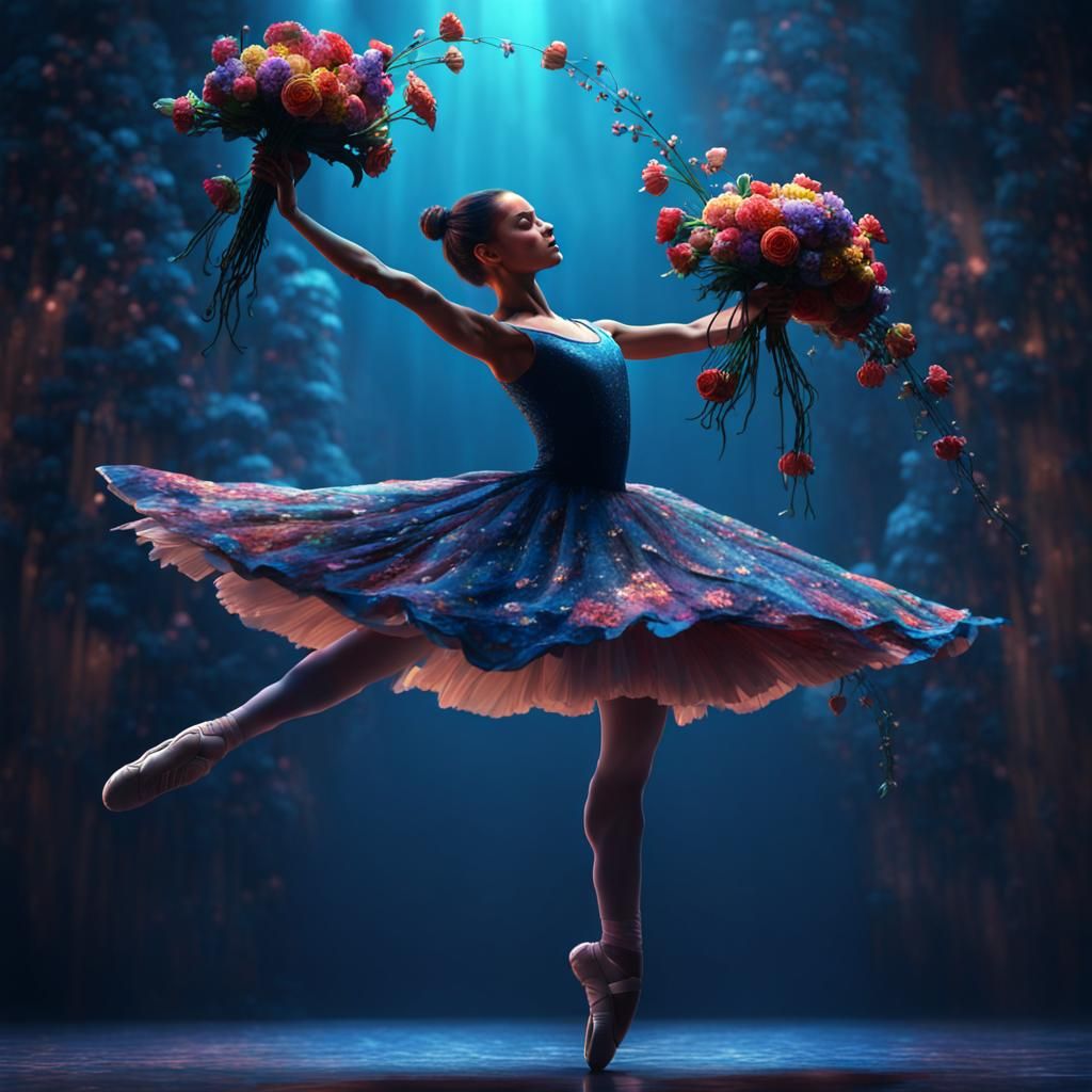 ballerina with flowers