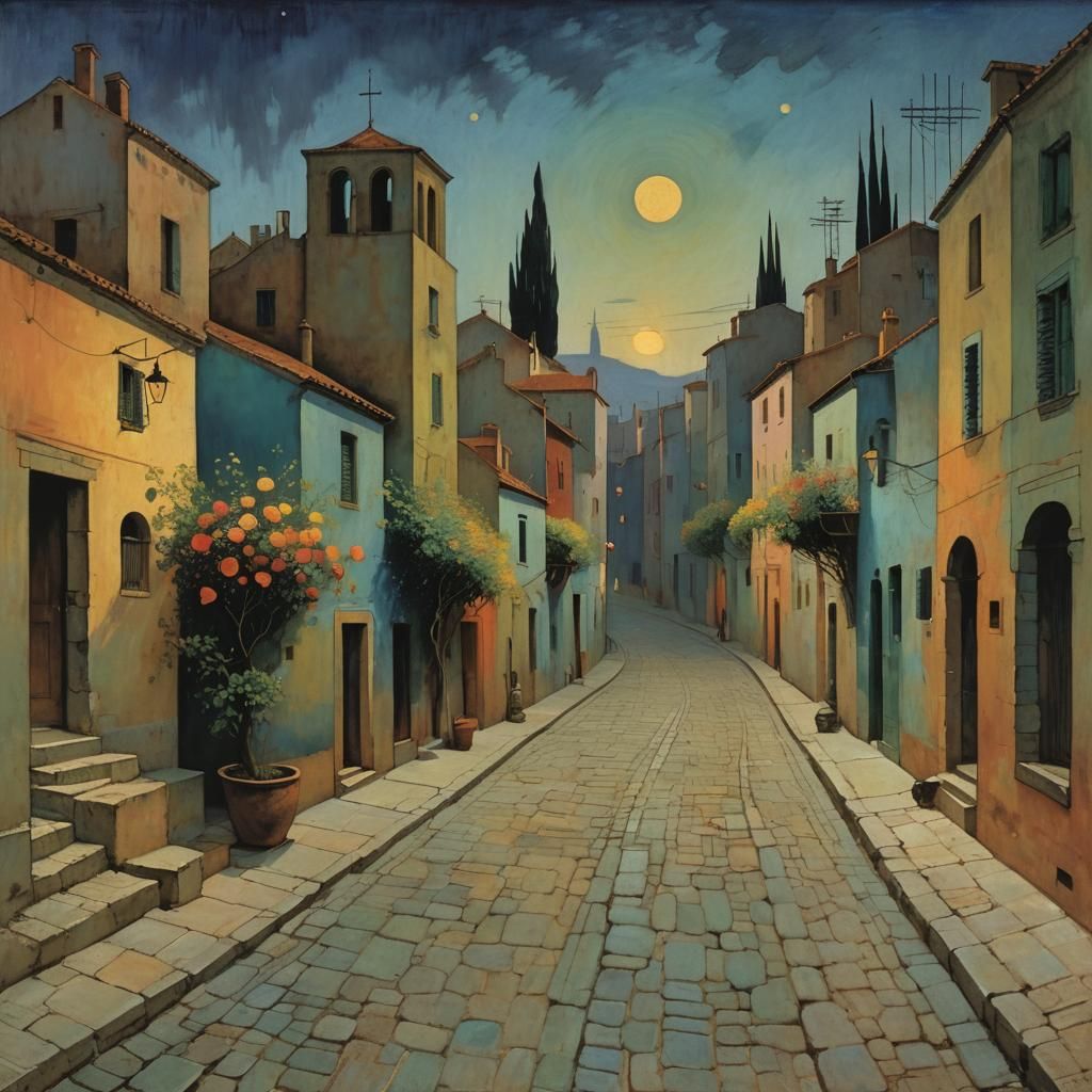 Illustrate a tranquil scene bathed in the soft glow of twili...