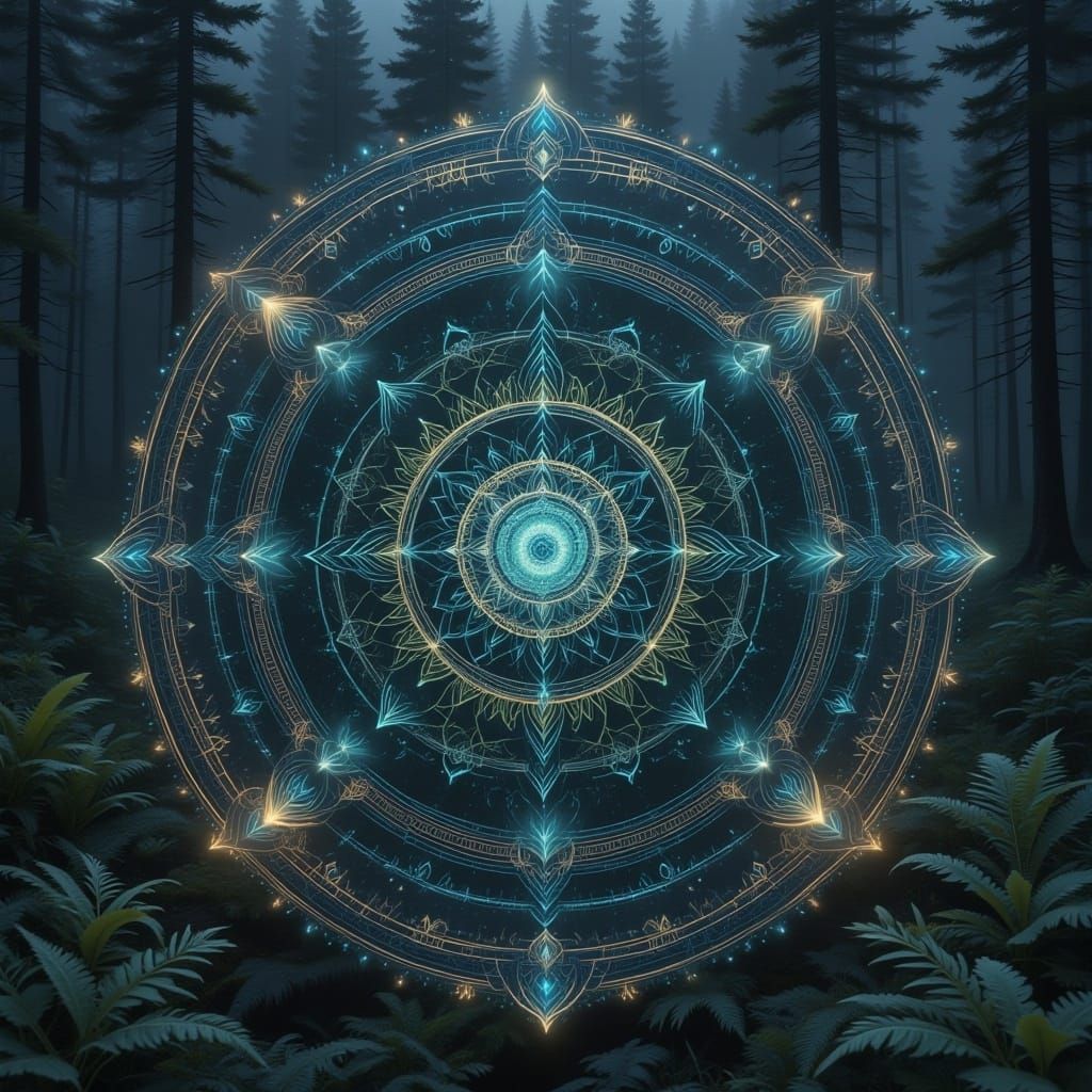 <lora:Mandala NatureBox:1.0> mandala on the foest