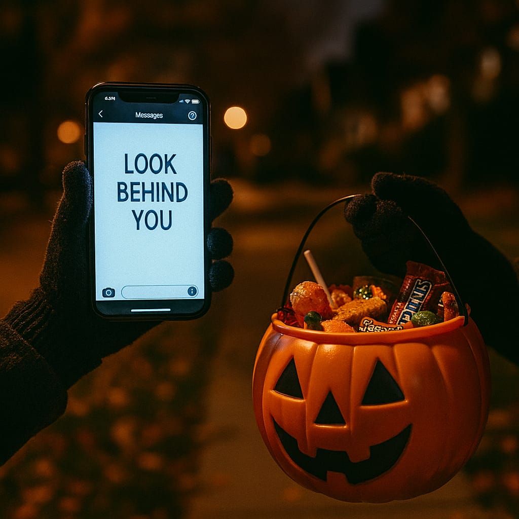 “look behind you” on halloween night