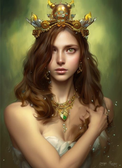 Royal woman in green