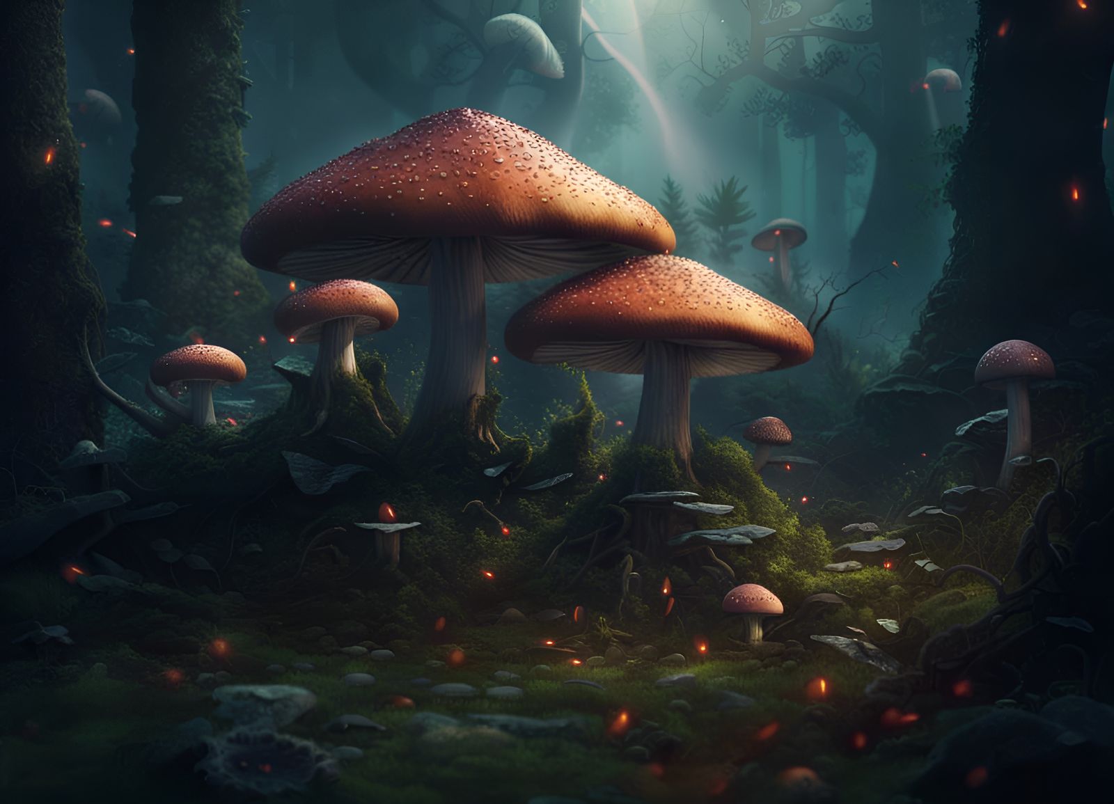 Forest mushroom - AI Generated Artwork - NightCafe Creator