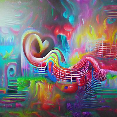 I Love Music 8k resolution acrylic art psychedelic