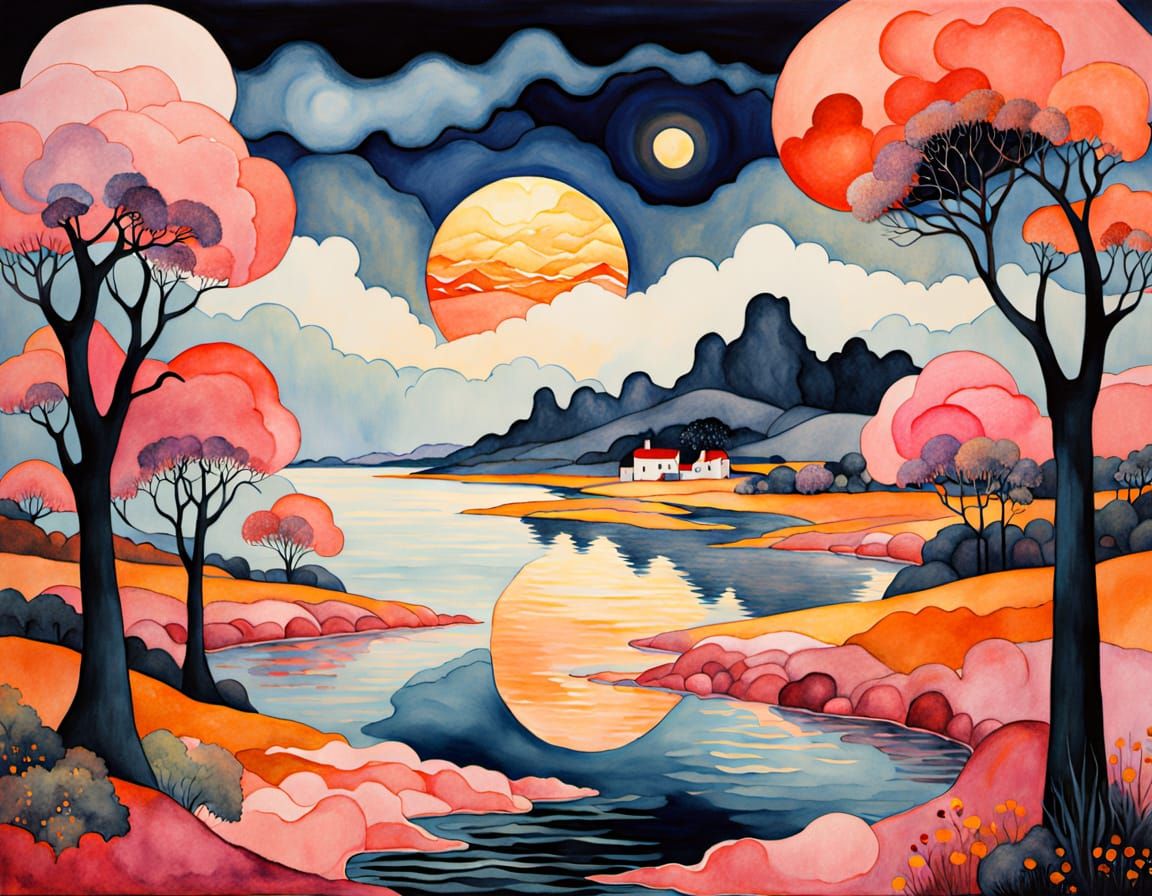 Pink, surreal landscape  by @Margot