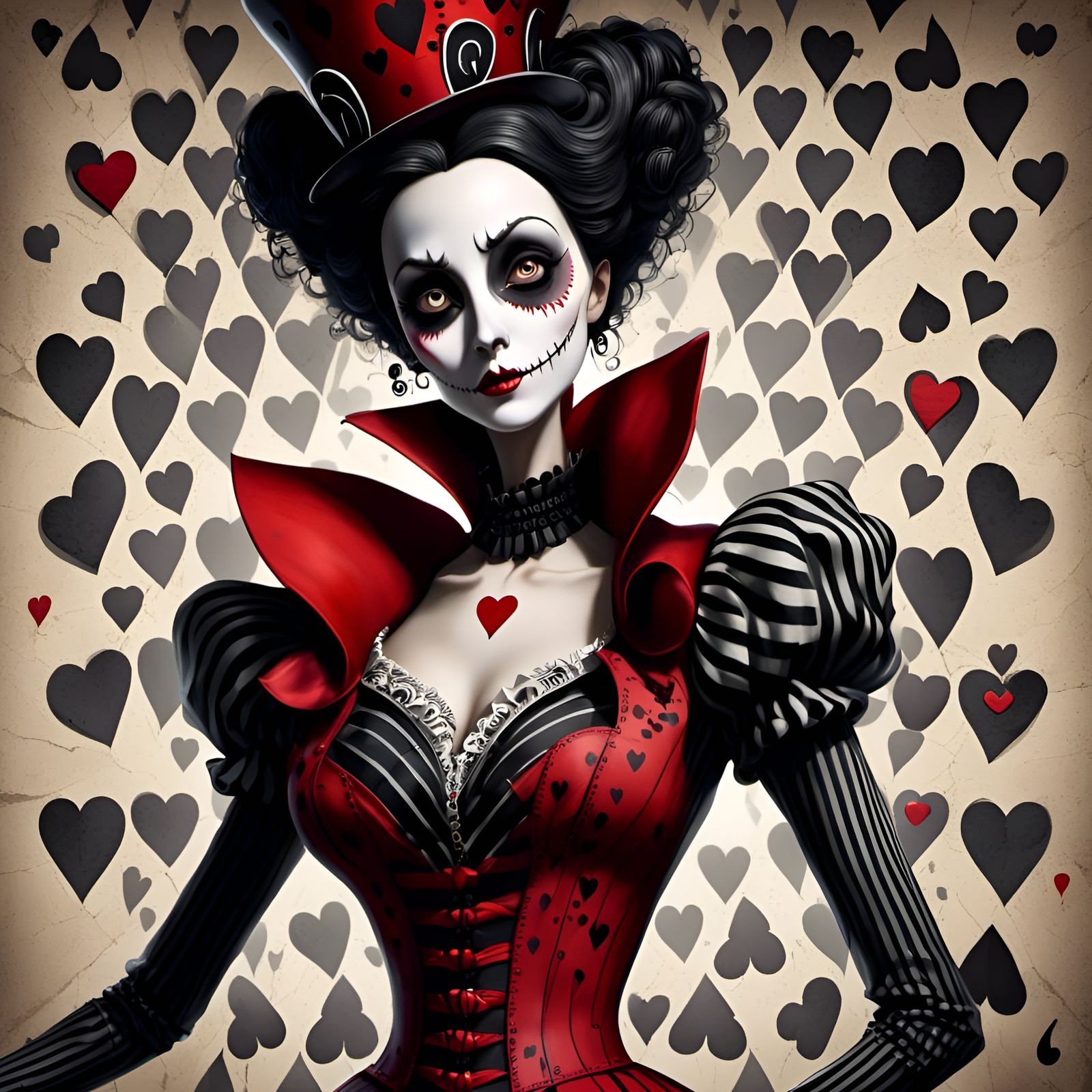 <lora:Spiffified:1.0>woman dress as Queen of Hearts