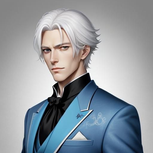 a gentleman, white hair, tall, handsome, good manners, good ...