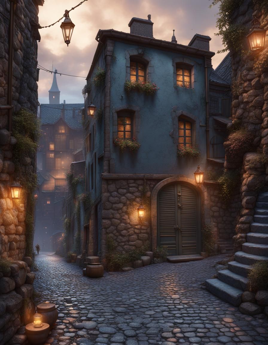 cobblestone alleyway