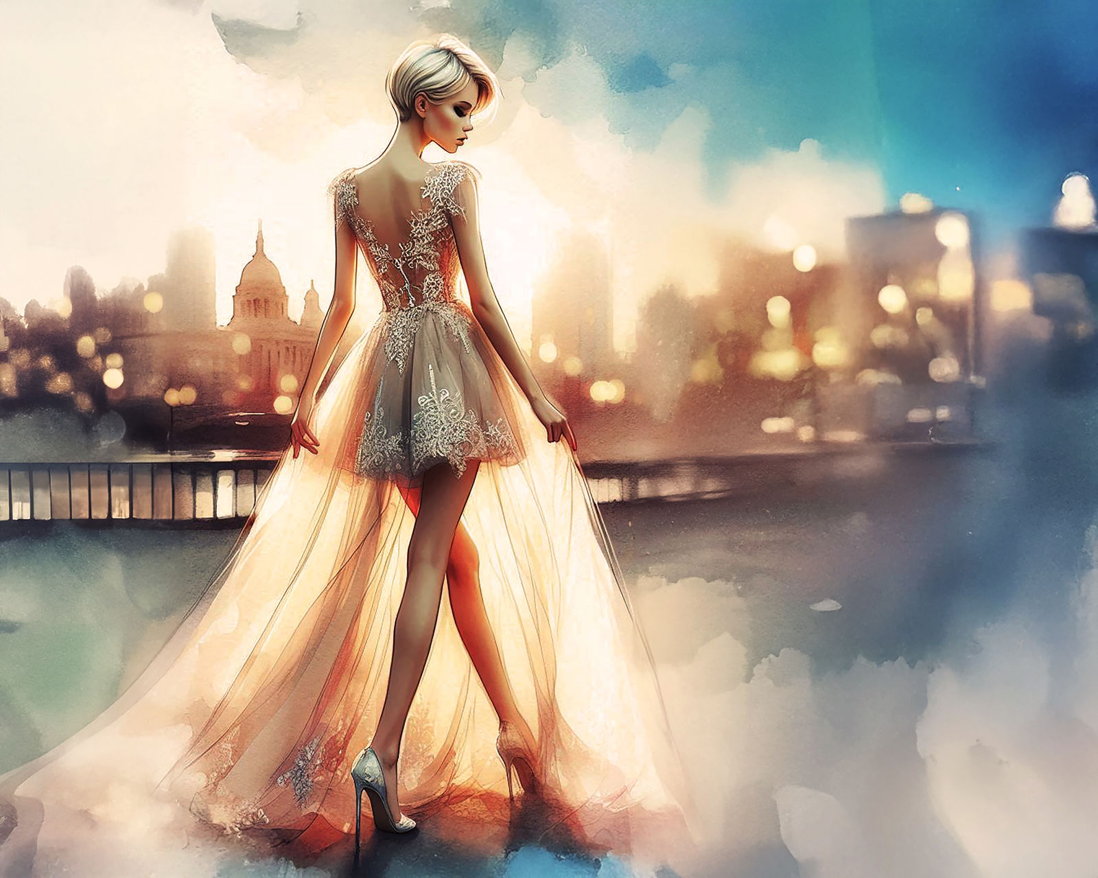 elegant evening walk