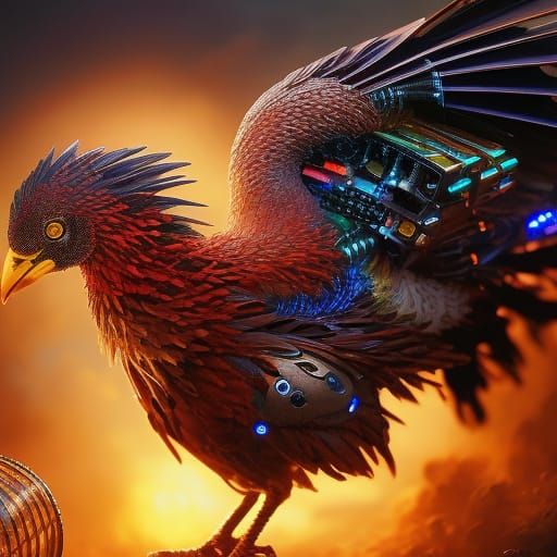 Space Homestead ~ Cyborg Chicken cy720Ck.v4 - AI Generated Artwork ...