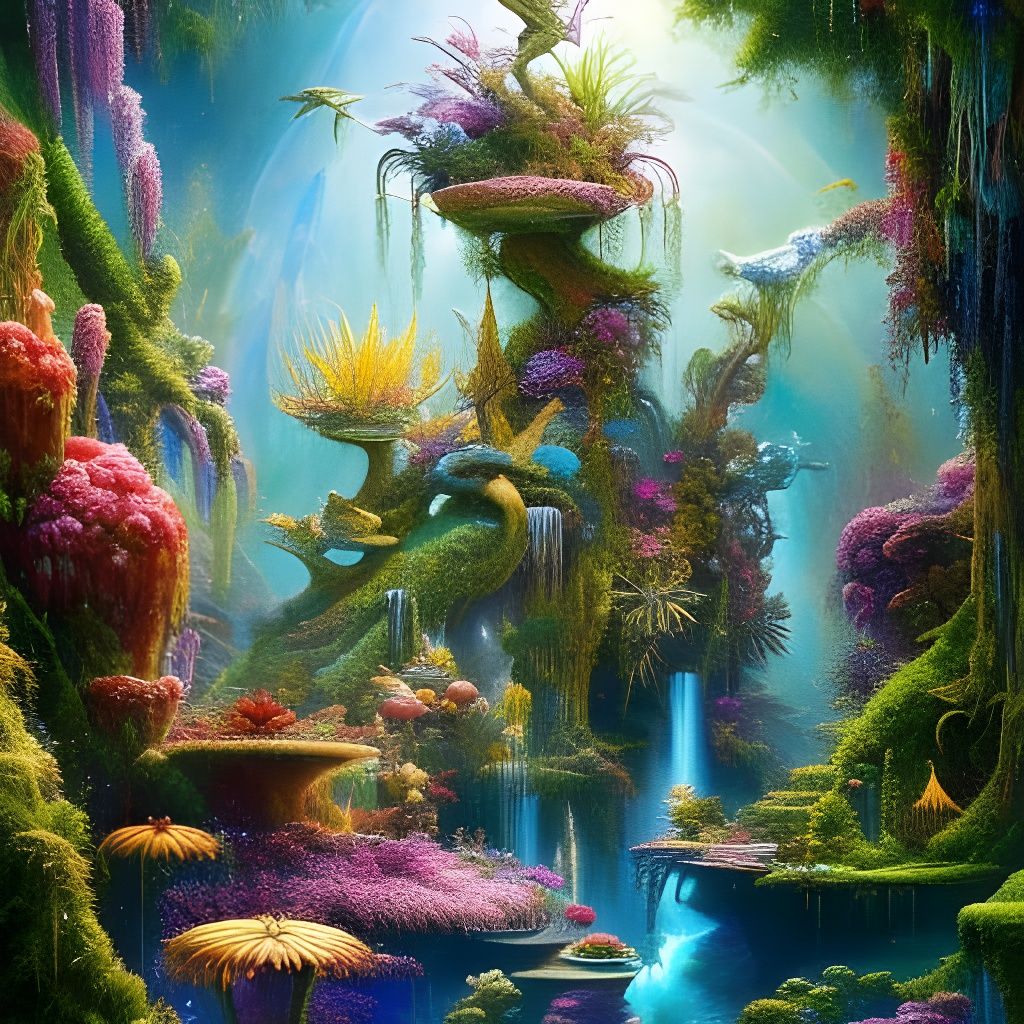 Fantasy Garden - AI Generated Artwork - NightCafe Creator