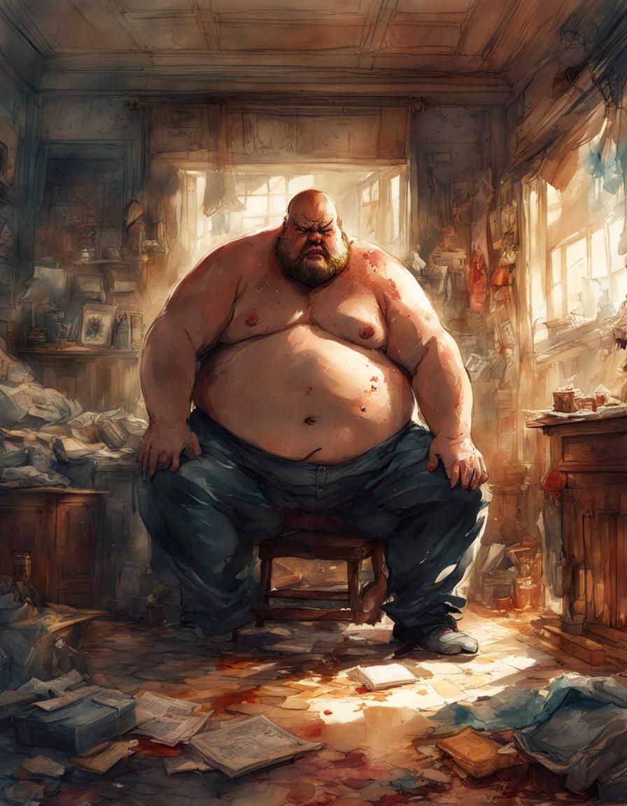 a fat man - AI Generated Artwork - NightCafe Creator