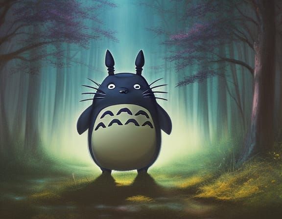 Totoro in the forest - AI Generated Artwork - NightCafe Creator