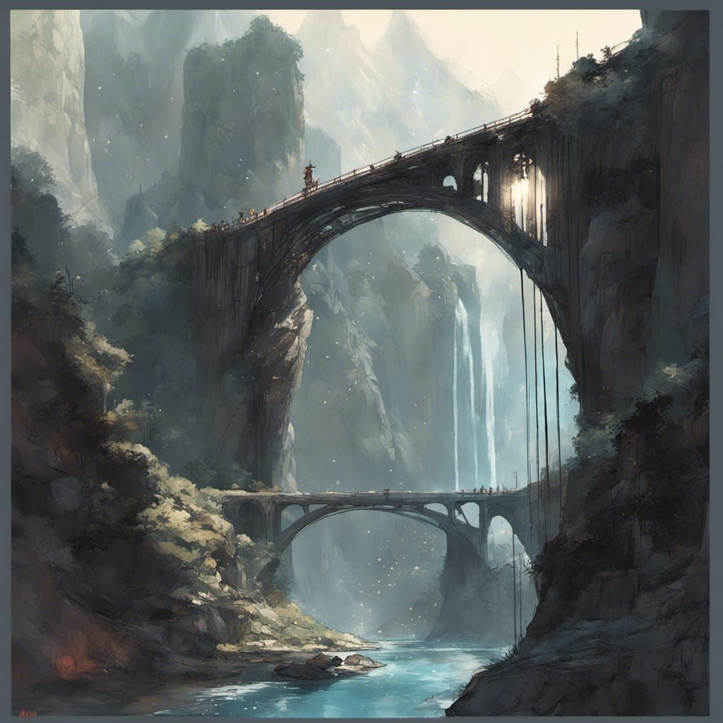 beautiful mountains, night sky, bright shooting stars, two moons, town ...