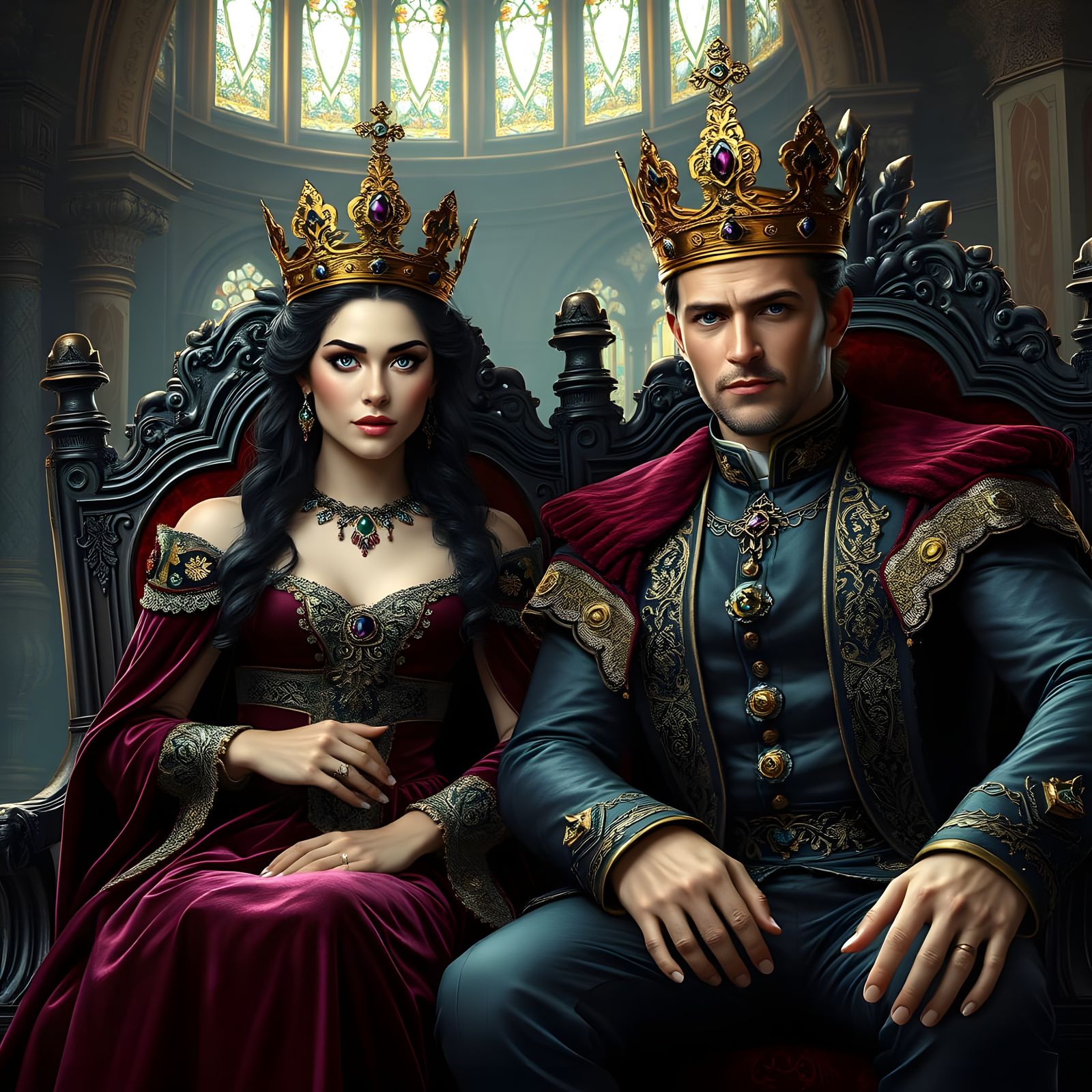 Mediaeval Fantasy King and Queen  by @IsUneek