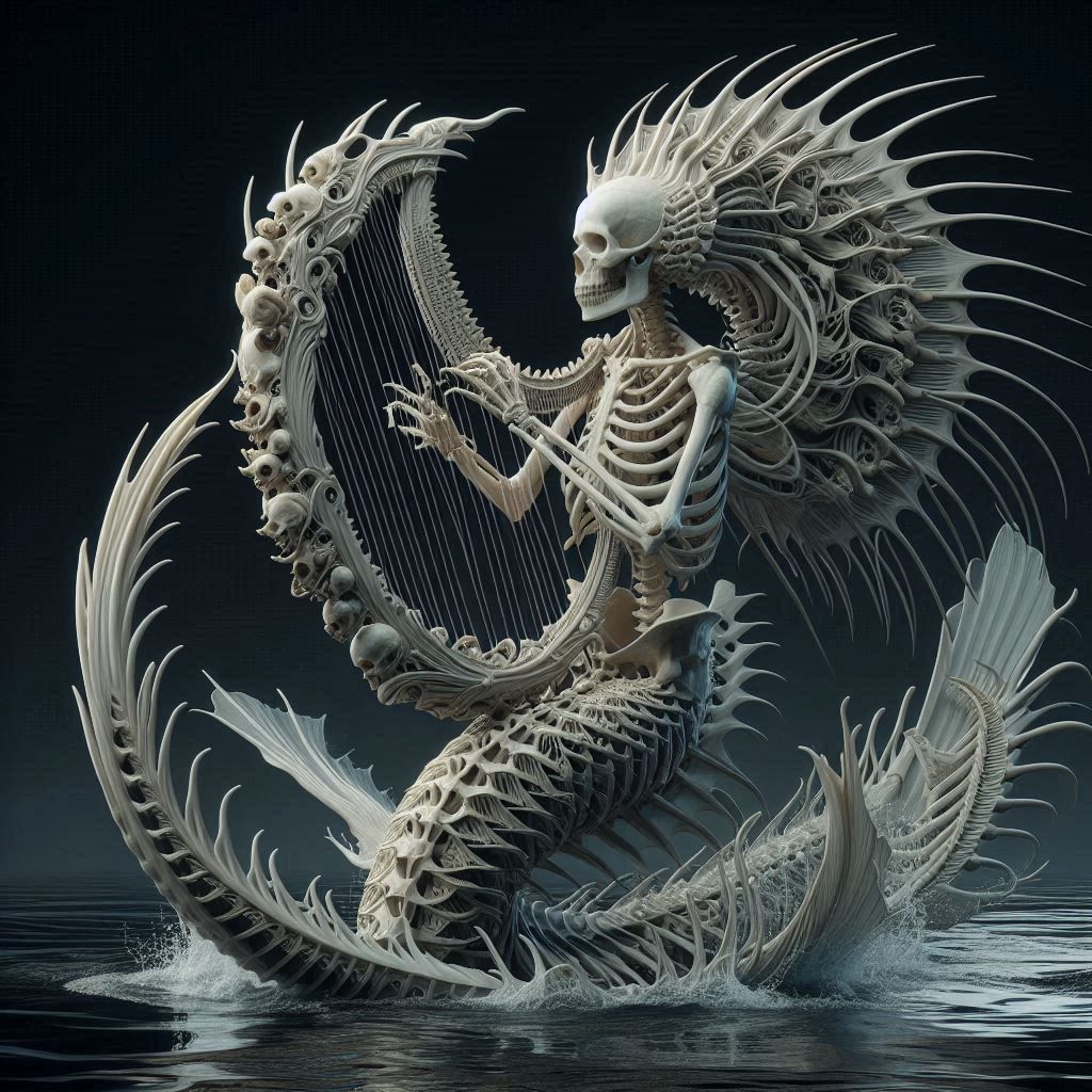 Skeleton Mermaid Siren