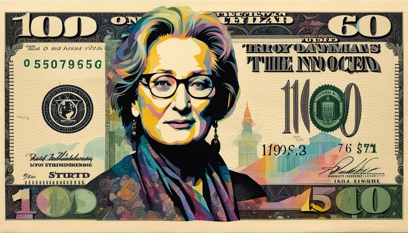 Meryl Streep color banknote Art