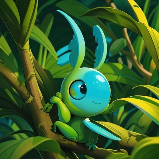 Yellow Alien in Banana Field: Jim Burns Style