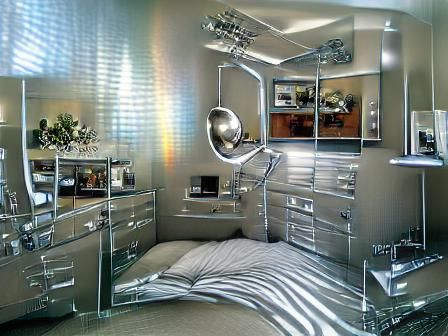 Chrome plated bedroom