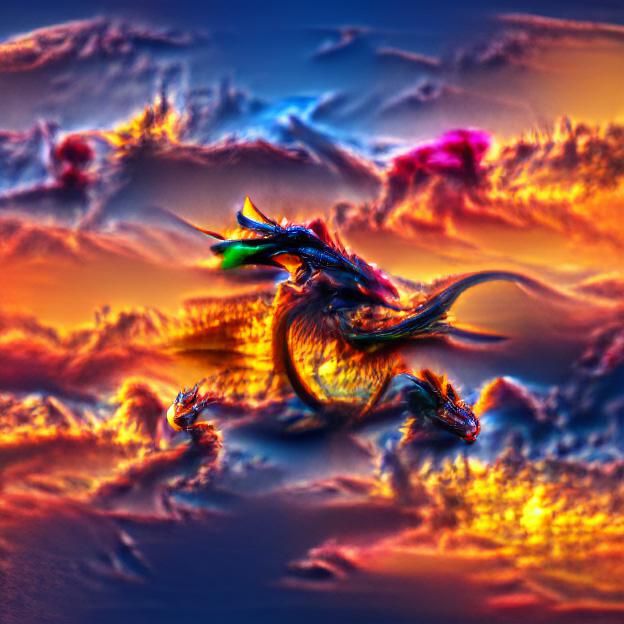 Dragon in the sunset 