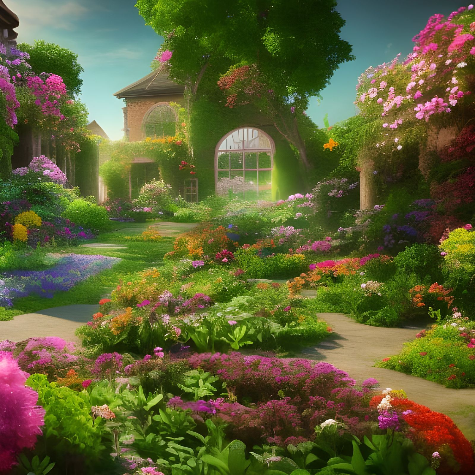 Colorful Garden - AI Generated Artwork - NightCafe Creator