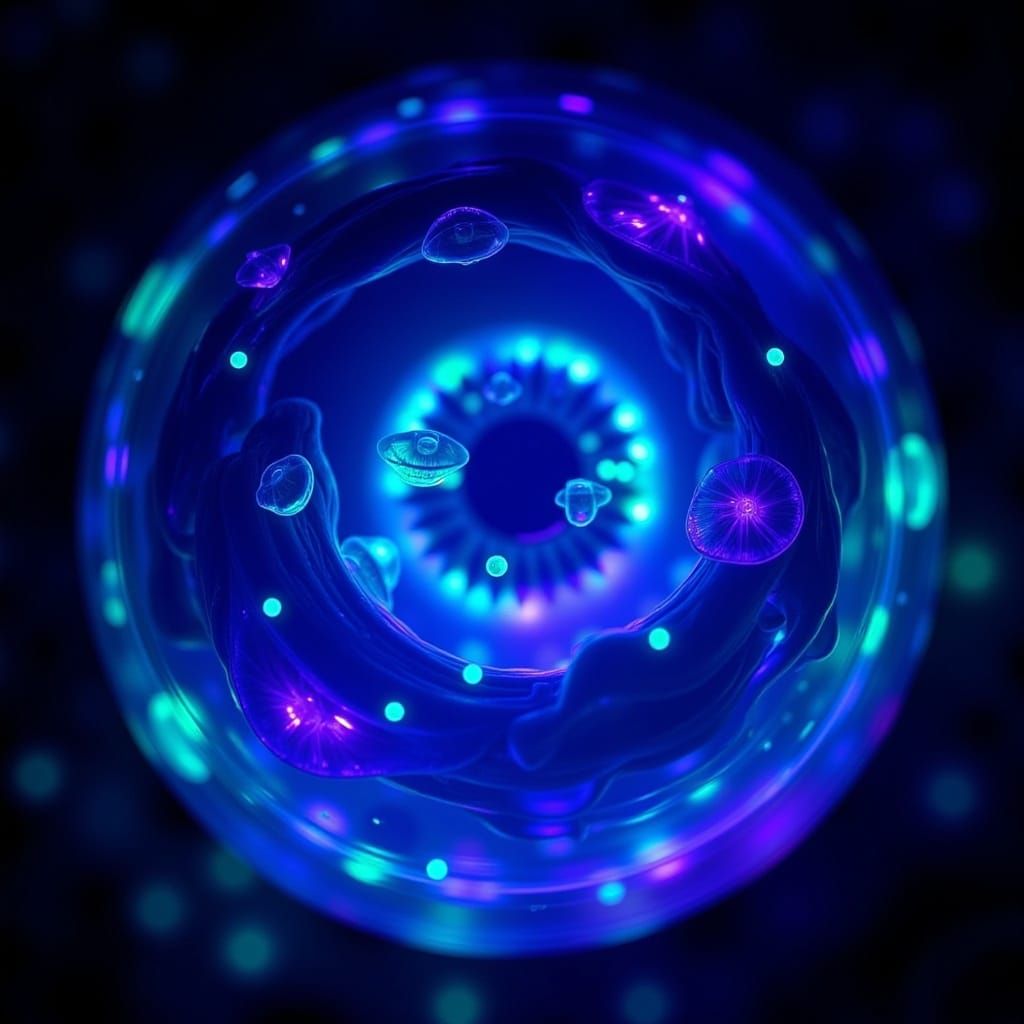 Epic Bioluminescent Eyeball. A mesmerizing display of bioluminescence, rendered in hyperphotorealistic detail, where the soft glow emanates...