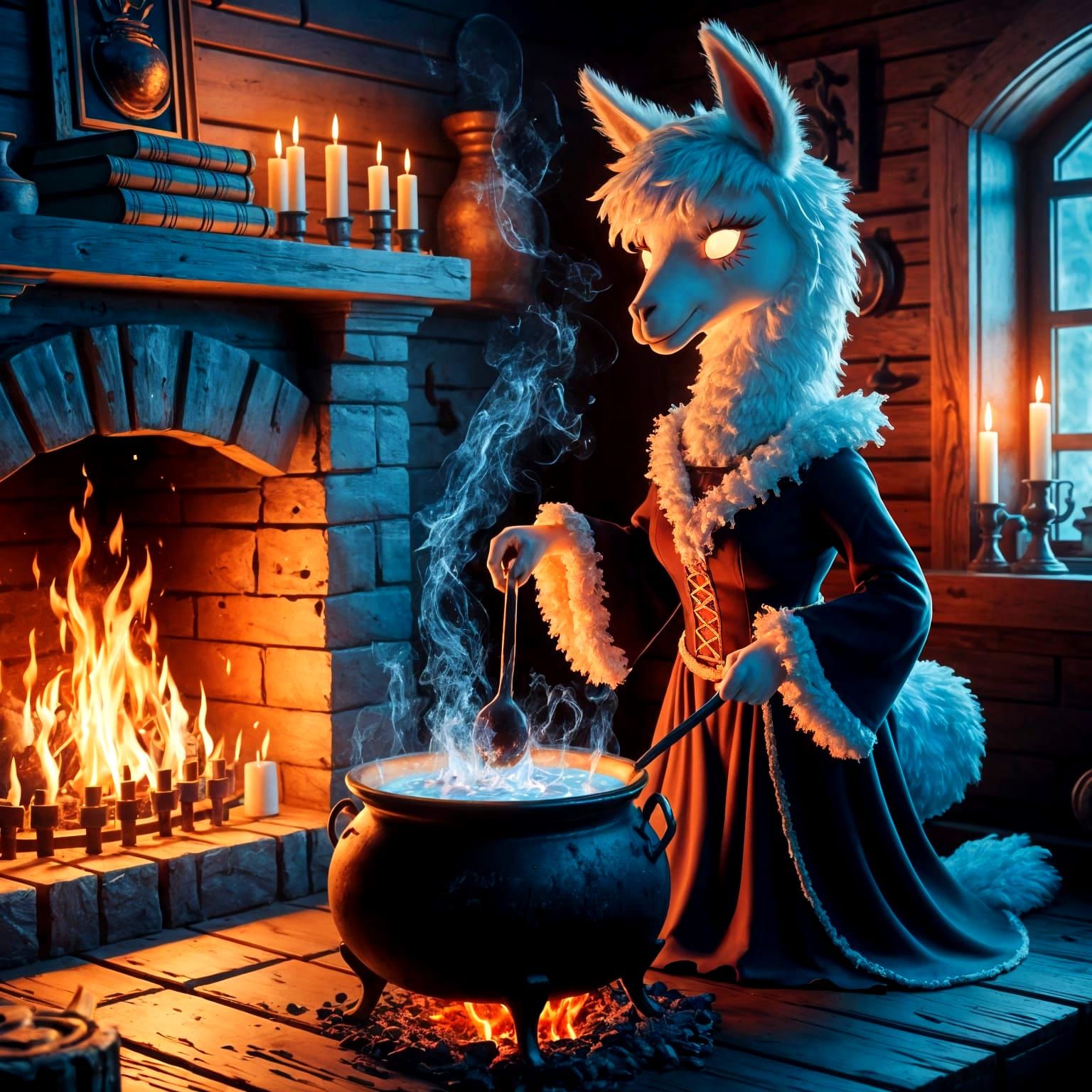 Llama Witchcraft  by @viisipuu