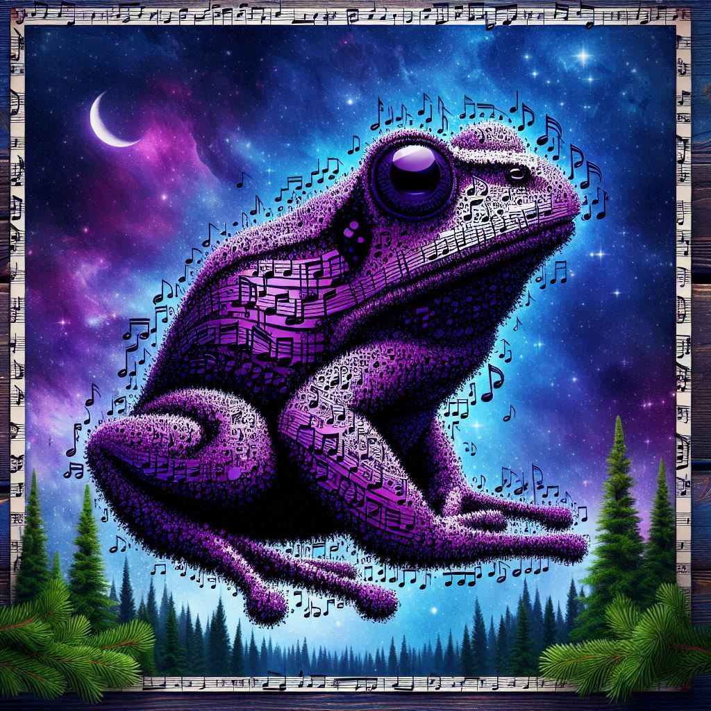 Musical Notes that turn into Animals Blue Frog 3