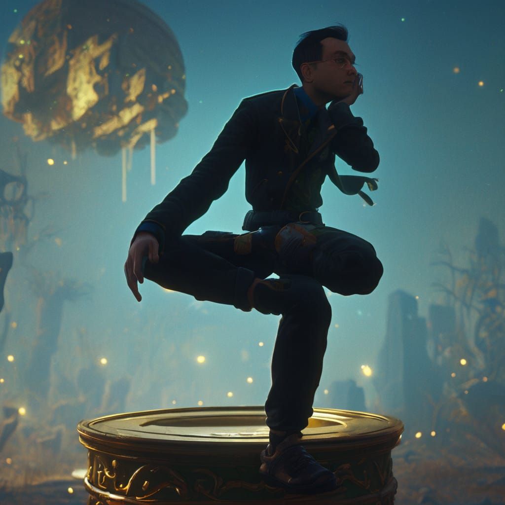 Mystical Tome in Ancient, Golden Realm