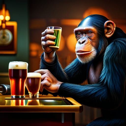 Chimp in the pub