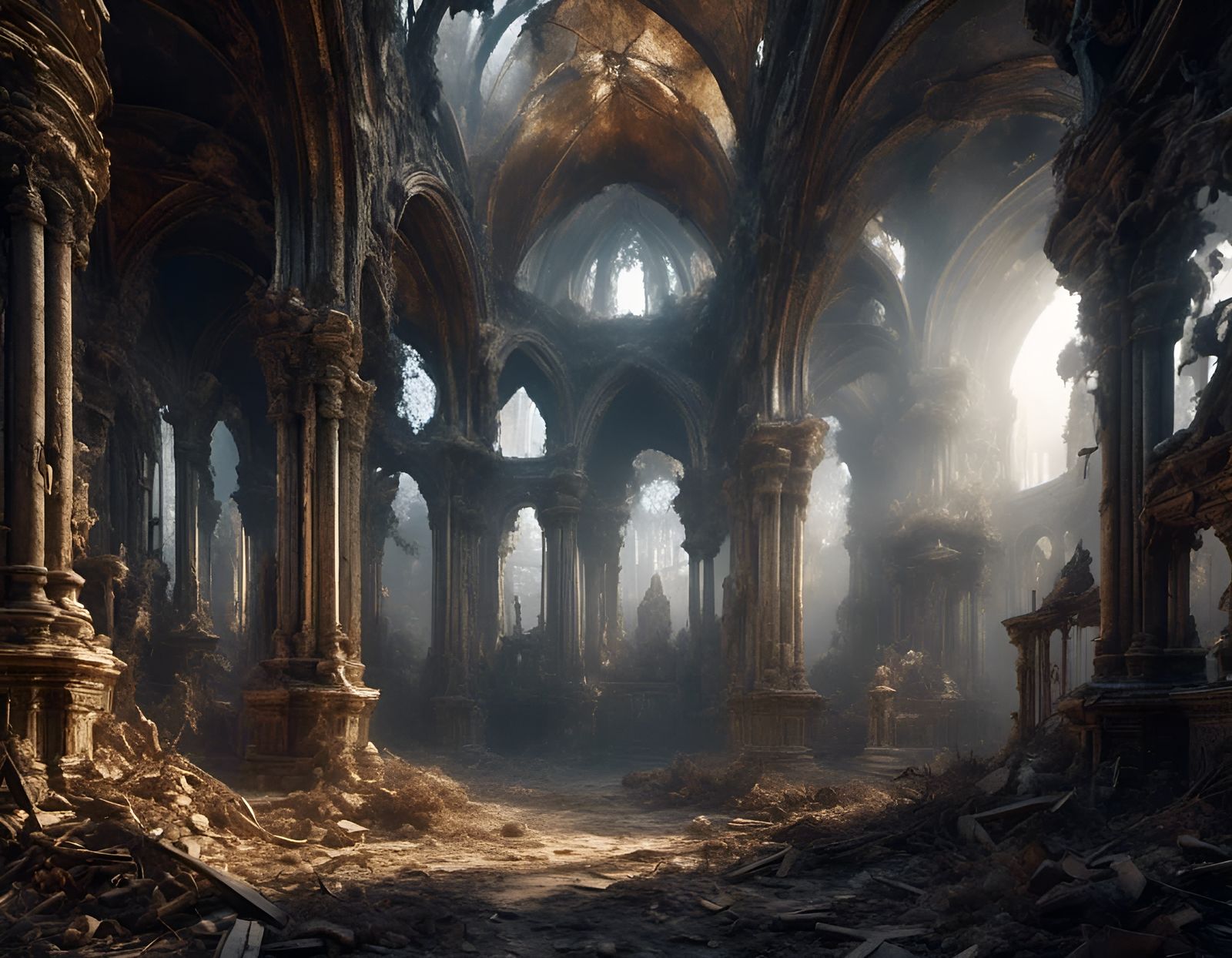 An abandoned  cathedral in ruins and decay  by @Caleidoscope