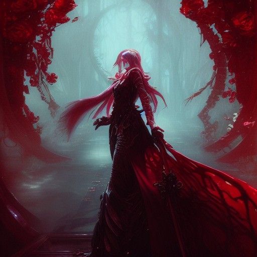 Bloodstained Rose AI Generated Artwork NightCafe Creator