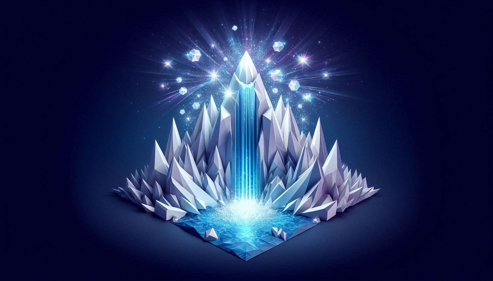 10 magical sparkling Waterfall in a crystal mountain pic 4