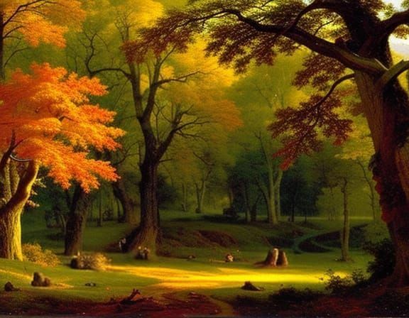 Quercus alba in autumn. Pre Colonial Maryland Piedmont. Bril...