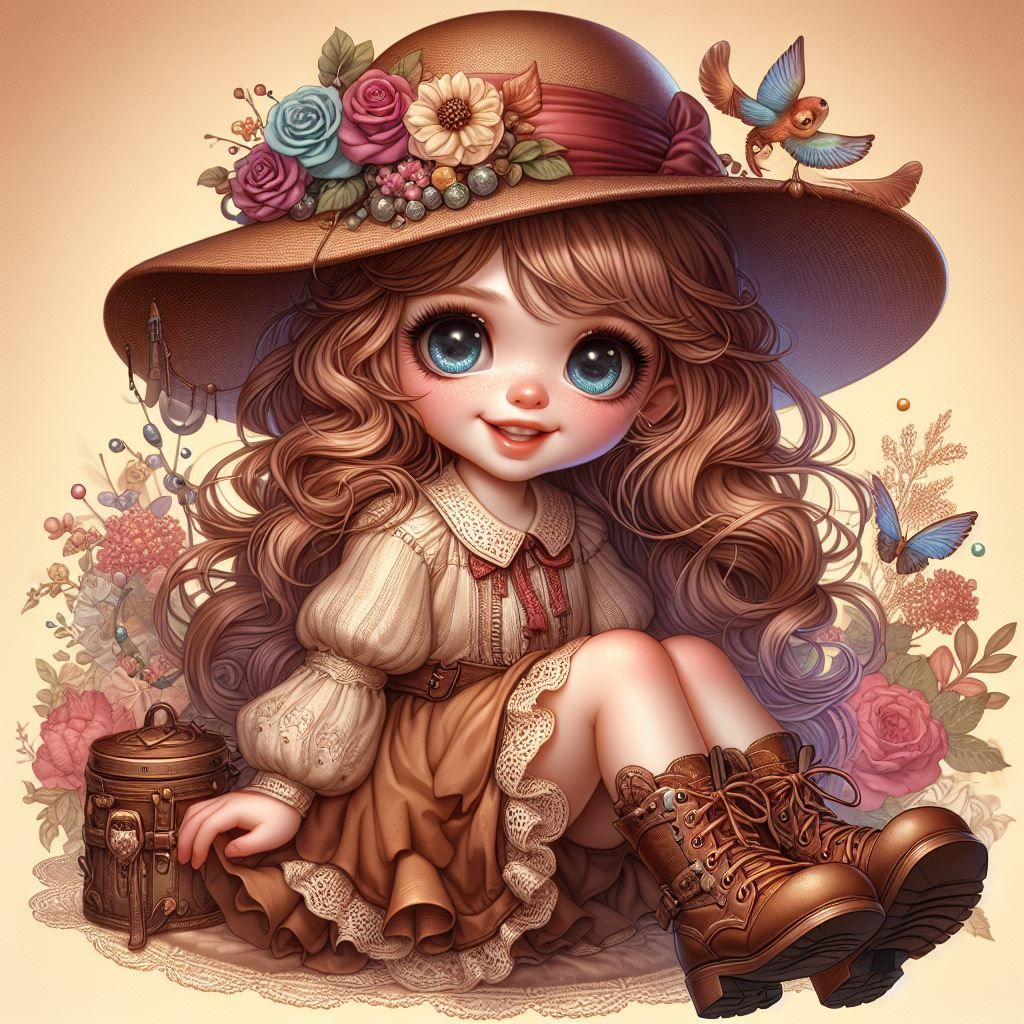 sweet cute beautiful little girl with vintage clothes style