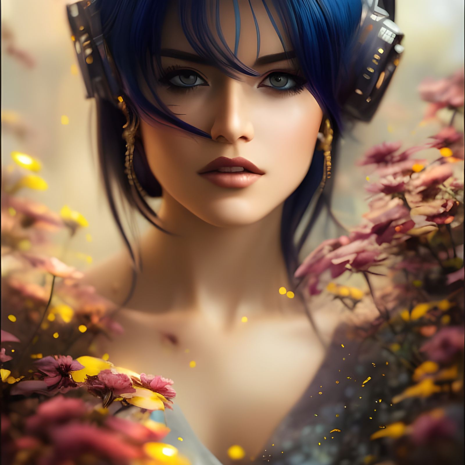 Headphones girl AI Generated Artwork NightCafe Creator