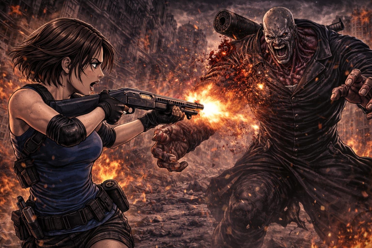 Jill Valentine Vs Nemesis (Resident evil 3)
