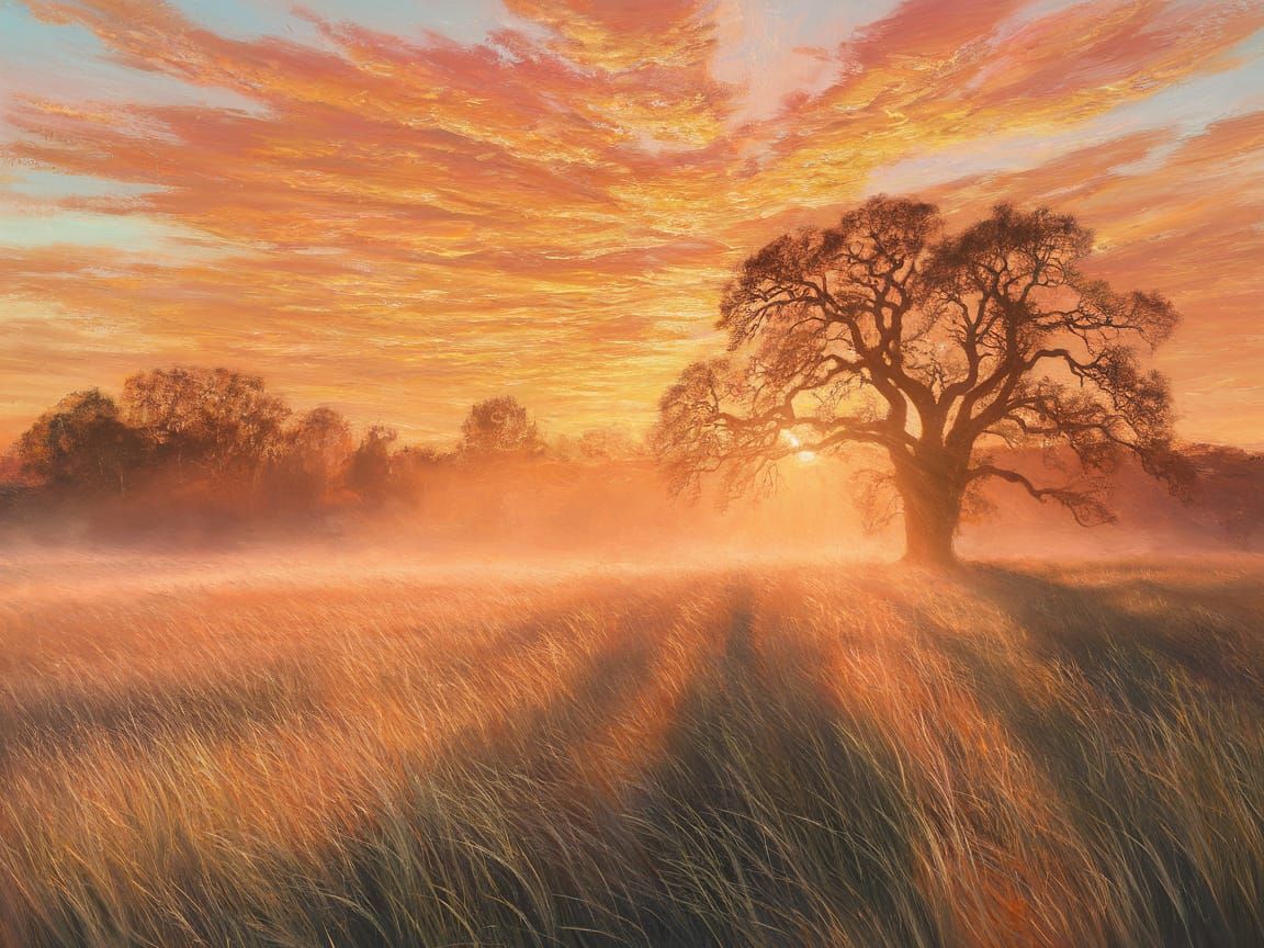golden sunset in a field  by @Jane Jay