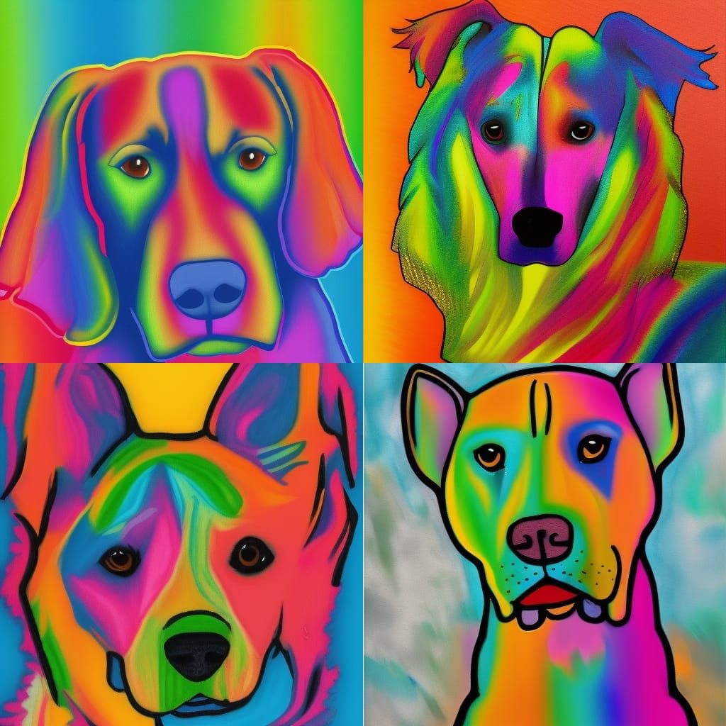 Rainbow dog AI Generated Artwork NightCafe Creator