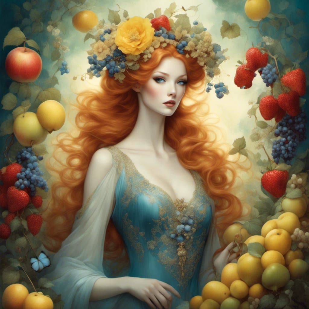 <lora:PrettyAdornmentStyle:1.0> flowers+ fruits 