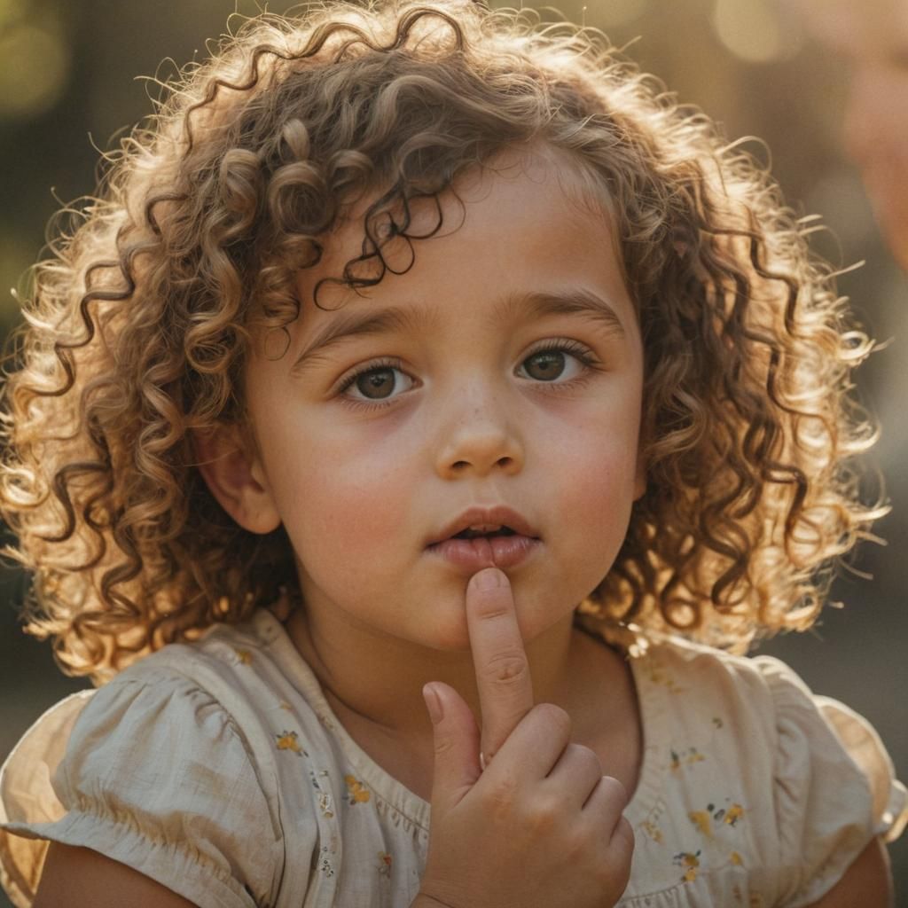 Warm Cinematic Moment with a Curly-Haired Toddler