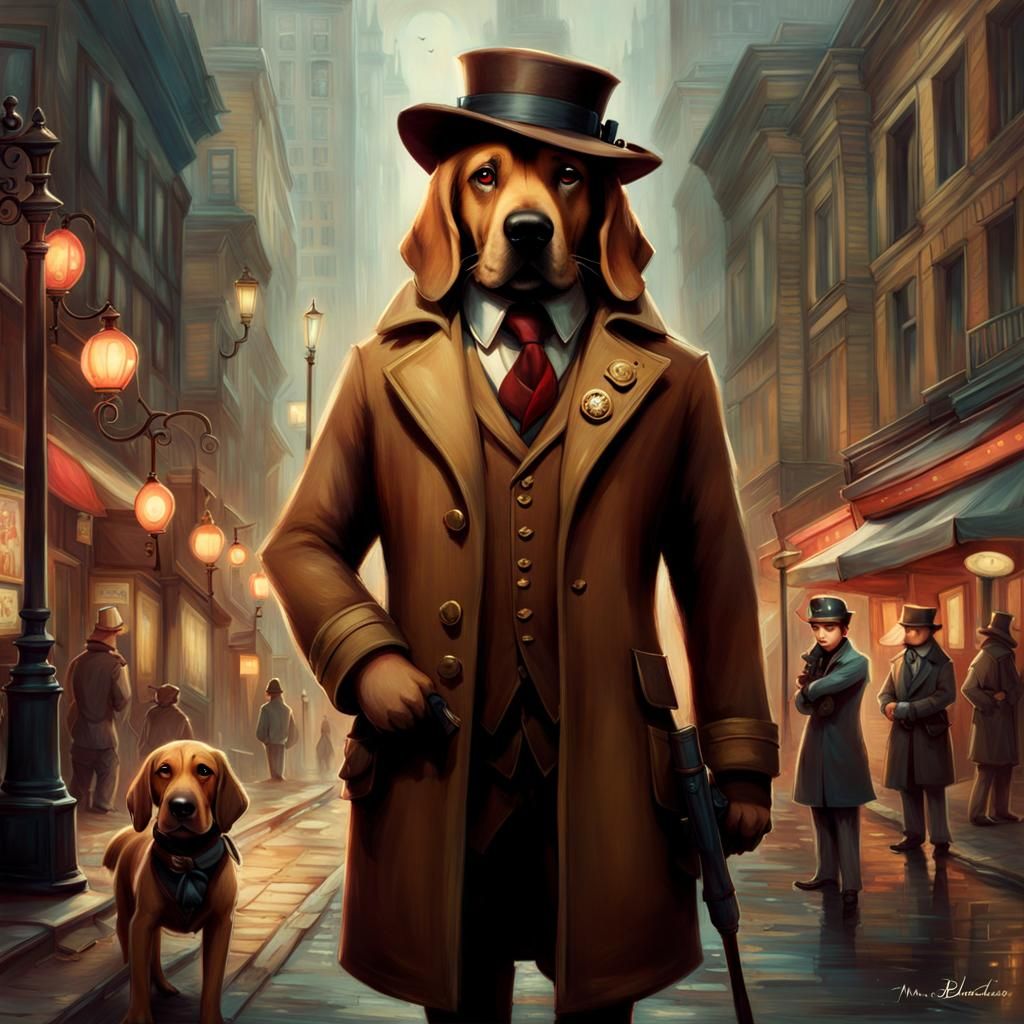 Bloodhound Detective   AI Generated Artwork   NightCafe Creator