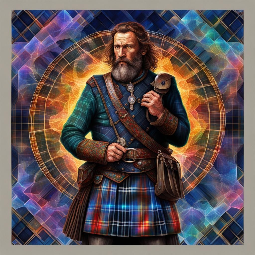 An Outlander in a tartan kilt