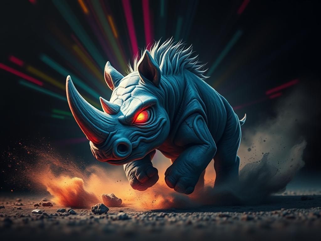 Furious Furry Creature in Dark Fantasy Style