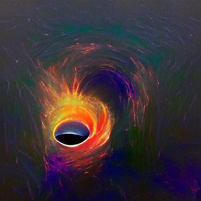 a black hole glowing with negativity