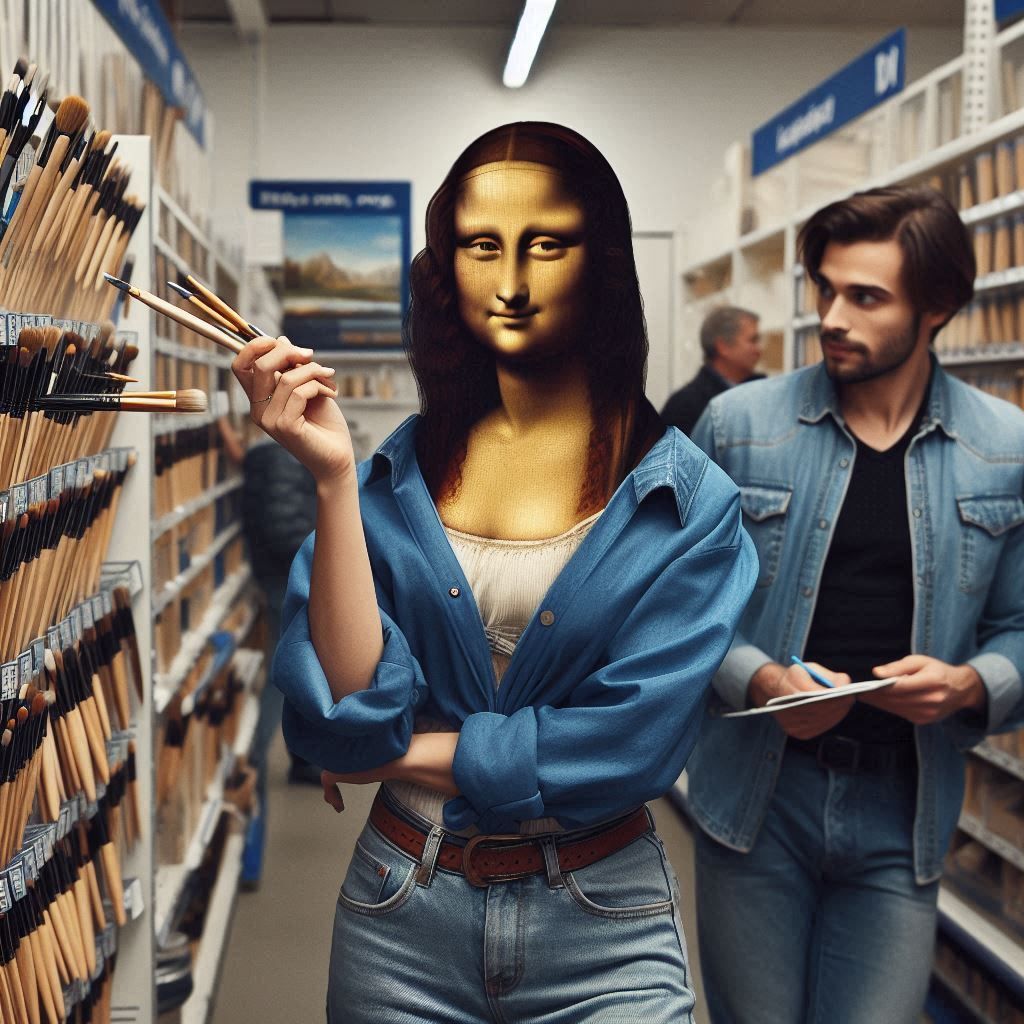 Mona Lisa, salesperson in the brush department